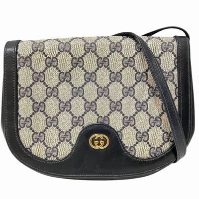 Pre-owned Gucci Navy Gg Supreme Leather Shoulder Bag Tote Bag ()
