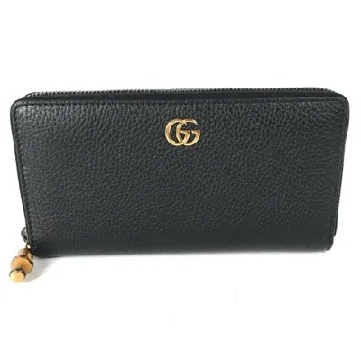 Pre-owned Gucci Navy Leather Long Wallet (bi-fold) ()