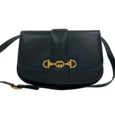 Pre-owned Gucci Navy Leather Pochette Shoulder Bag ()