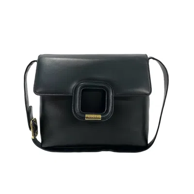 Pre-owned Gucci Navy Leather Pochette Shoulder Bag () In Blue