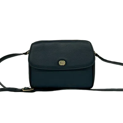 Pre-owned Gucci Navy Leather Pochette Shoulder Bag () In Blue