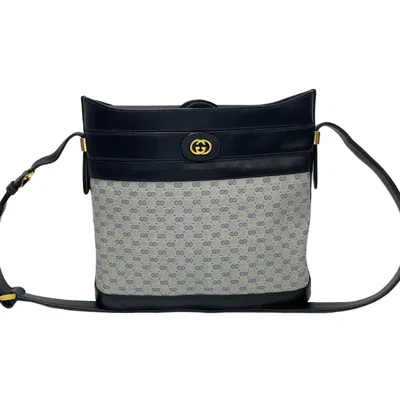Pre-owned Gucci Navy Leather Pvc Pochette Shoulder Bag ()