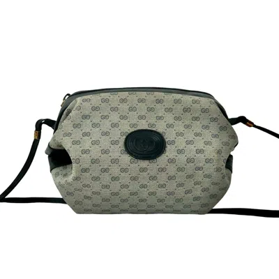 Pre-owned Gucci Navy Leather Pvc Pochette Shoulder Bag () In Blue