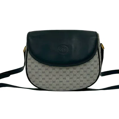 Pre-owned Gucci Navy Leather Pvc Pochette Shoulder Bag () In Blue