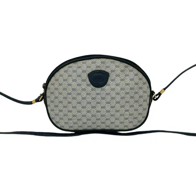 Pre-owned Gucci Navy Leather Pvc Pochette Shoulder Bag () In Blue