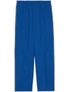 GUCCI NAVY MOHAIR WIDE-LEG TROUSERS WITH SIGNATURE DETAILS FOR MEN