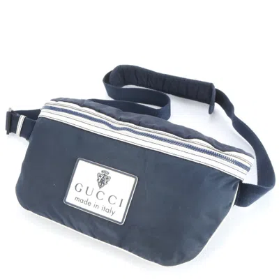 Pre-owned Gucci Navy Nylon Fanny Pack Sling Bag () In Blue