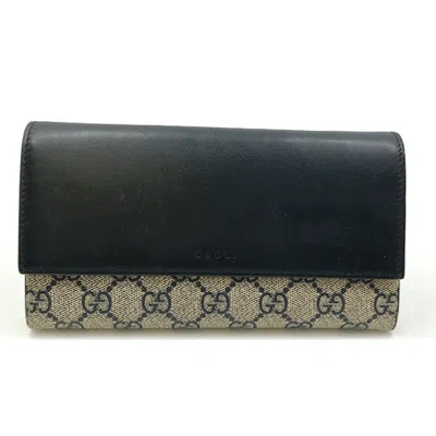 Pre-owned Gucci Navy Pvc Long Bill Wallet (bi-fold) ()