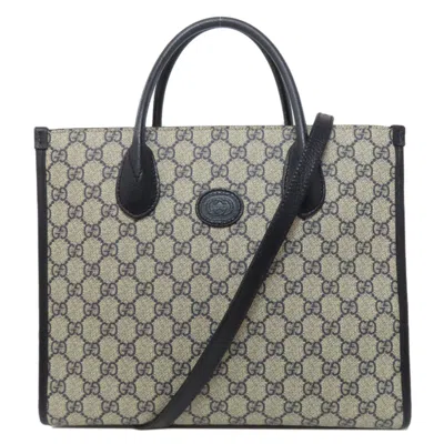 Pre-owned Gucci Navy Pvc Tote Bag () In Blue