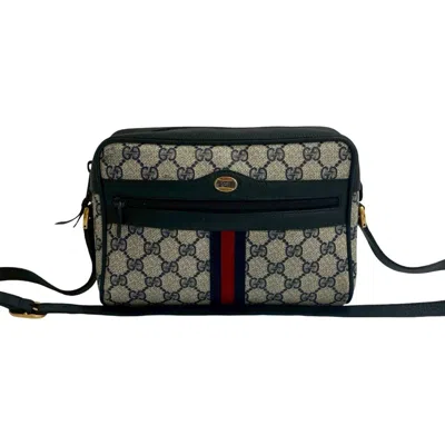 Pre-owned Gucci Navy Red Color Leather Pvc Pochette Shoulder Bag ()