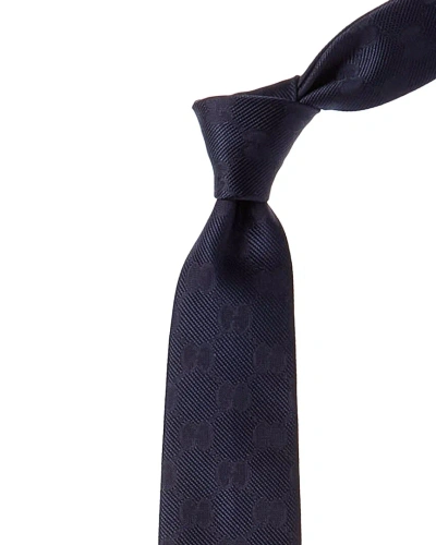 Gucci Navy Silk Tie In Blue