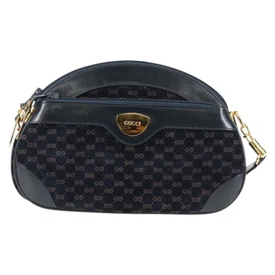Pre-owned Gucci Navy Suede Shoulder Bag () In Blue