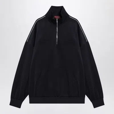 Gucci Navy Sweatshirt In Technical Jersey In Blue