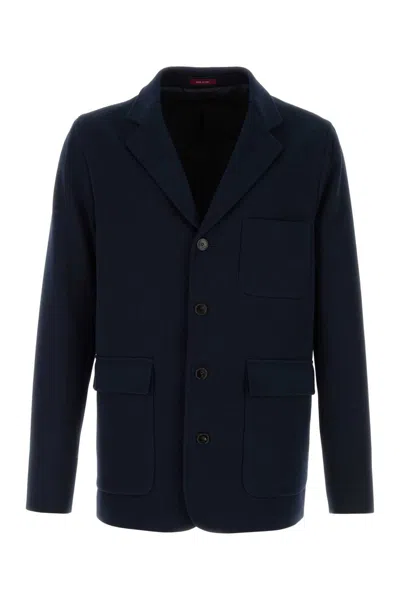 Gucci Navy Viscose Cotton Jackets In Blue