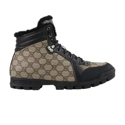 Pre-owned Gucci Nebraska Fur-lined Boot 'monogram' | Brown | Men's Size 8.5