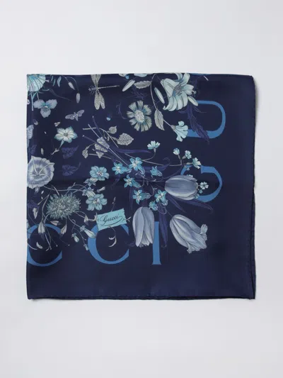 Gucci Neck Scarf Woman Blue In Brown