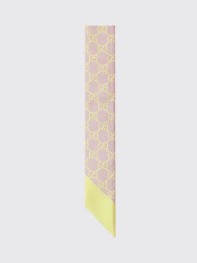 Gucci Neck Scarf Woman Yellow In Pink