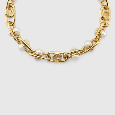 Gucci Necklace With Mobile Pearls In Gold
