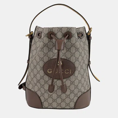 Pre-owned Gucci Neo Vintage Bucket Shoulder And Backpack In Beige