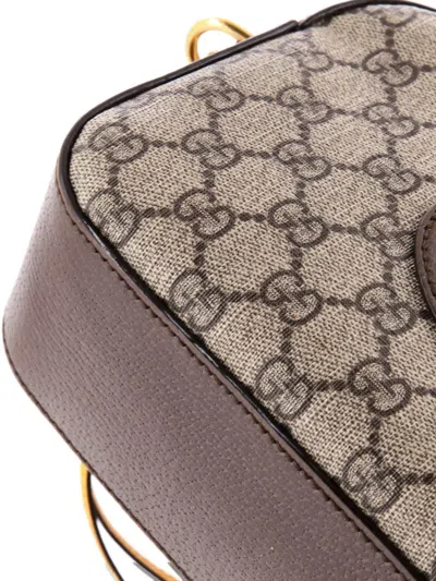Pre-owned Gucci Neo Vintage Camera Messenger Bag Gg Coated Canvas Crossbody Bag In Brown