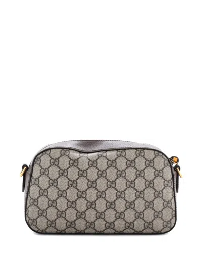 Pre-owned Gucci Neo Vintage Camera Messenger Bag Gg Coated Canvas Crossbody Bag In Brown