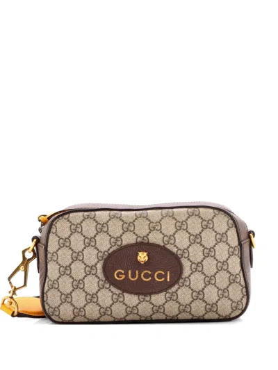 Pre-owned Gucci Neo Vintage Camera Messenger Bag Gg Coated Canvas Crossbody Bag In Brown