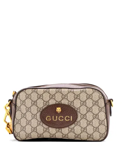 Pre-owned Gucci Neo Vintage Camera Messenger Bag Gg Coated Canvas Crossbody Bag In Brown