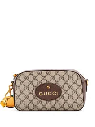 Pre-owned Gucci Neo Vintage Camera Messenger Bag Gg Coated Canvas Crossbody Bag In Brown