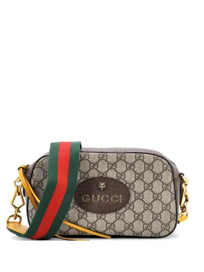 Pre-owned Gucci Neo Vintage Camera Messenger Bag Gg Coated Canvas Crossbody Bag In Brown