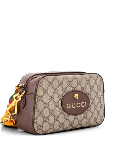 Pre-owned Gucci Neo Vintage Camera Messenger Bag Gg Coated Canvas Crossbody Bag In Brown