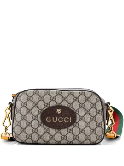 Pre-owned Gucci Neo Vintage Camera Messenger Bag Gg Coated Canvas Crossbody Bag In Brown