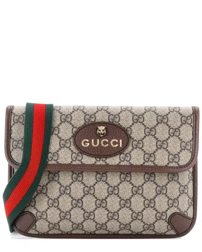Gucci Neo Vintage Flap Belt Bag Gg Coated Canvas (authentic Pre-loved)