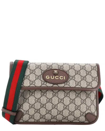 Gucci Neo Vintage Flap Belt Bag Gg Coated Canvas (authentic Pre-loved) In Brown