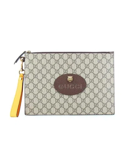 Gucci Neo Vintage Gg Supreme Pouch In White