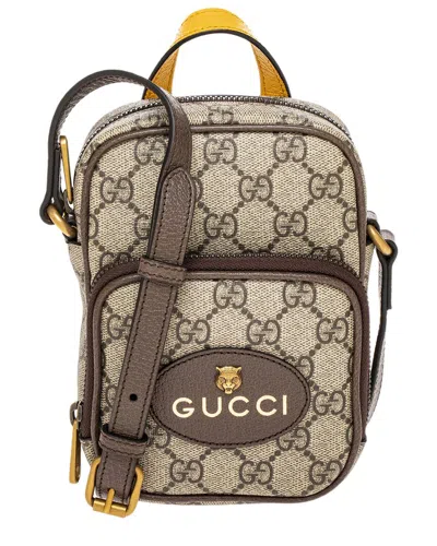 Gucci Neo Vintage Mini Canvas & Leather Crossbody In Brown