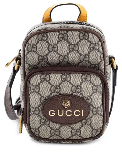 Gucci Neo Vintage Top Handle Crossbody Bag Gg Coated Canvas Mini (authentic Pre-loved) In Brown