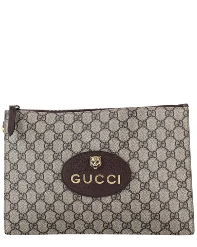 Pre-owned Gucci Neo Vintage Wristlet Pouch Gg Coated (authentic Pre-loved)