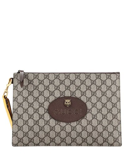 Pre-owned Gucci Neo Vintage Wristlet Pouch Gg Coated Canvas (authentic Pre-loved)