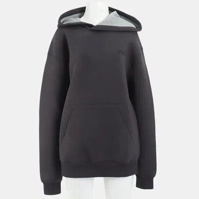 Pre-owned Gucci Neoprene Black Polyurethane Rayon Long Sleeve Hooded Top