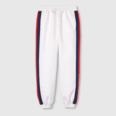 Gucci Neoprene Jogging Pant With Web In White