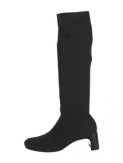 Pre-owned Gucci Neoprene Leather Trim Embellishment Boots In Black