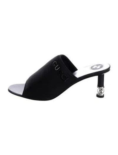 Pre-owned Gucci Neoprene Slides In Black