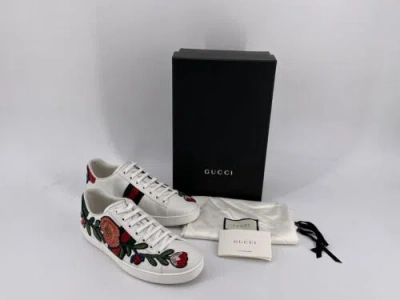 Pre-owned Gucci Neu Original  Damen Ace Sneakers -431917-gr-uk-3 / Eu-36 / Us-6. In Weiss