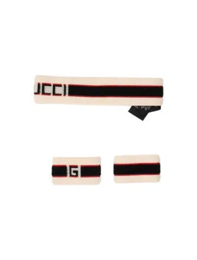 Pre-owned Gucci Neutral And Multicolor Patterned Work Out Three Piece Set With Headband And Arm Bands