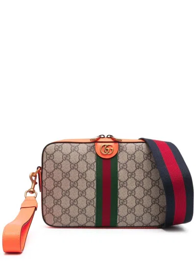 Gucci Small Ophidia Gg Messenger Bag In Brown