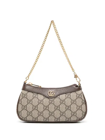 Gucci Mini Ophidia Gg Canvas Shoulder Bag In Neutrals