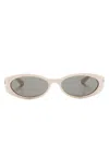 Gucci Neutral Oval Frame Tinted Sunglasses In Neutrals