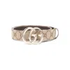 Gucci Women Coated Canvas Reversible Belt With Gg Logo In Brown