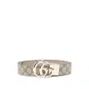 Gucci Beige Signature Logo Belt With Refined Buckle In Neutral