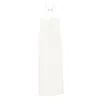 Gucci Long Silk Dress With Crystal Horsebit In White
